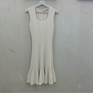 Alaia Ivory Textured Sleeveless Dress